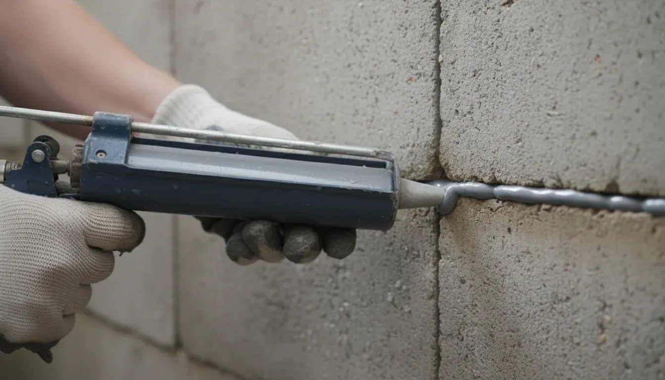 sealing foundation crack with caulk