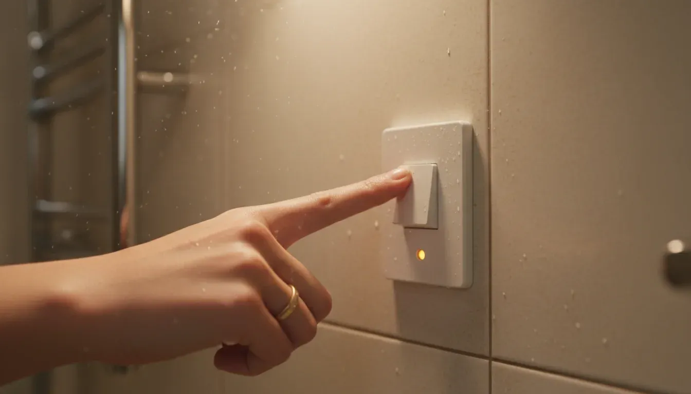 turning on bathroom extractor fan switch