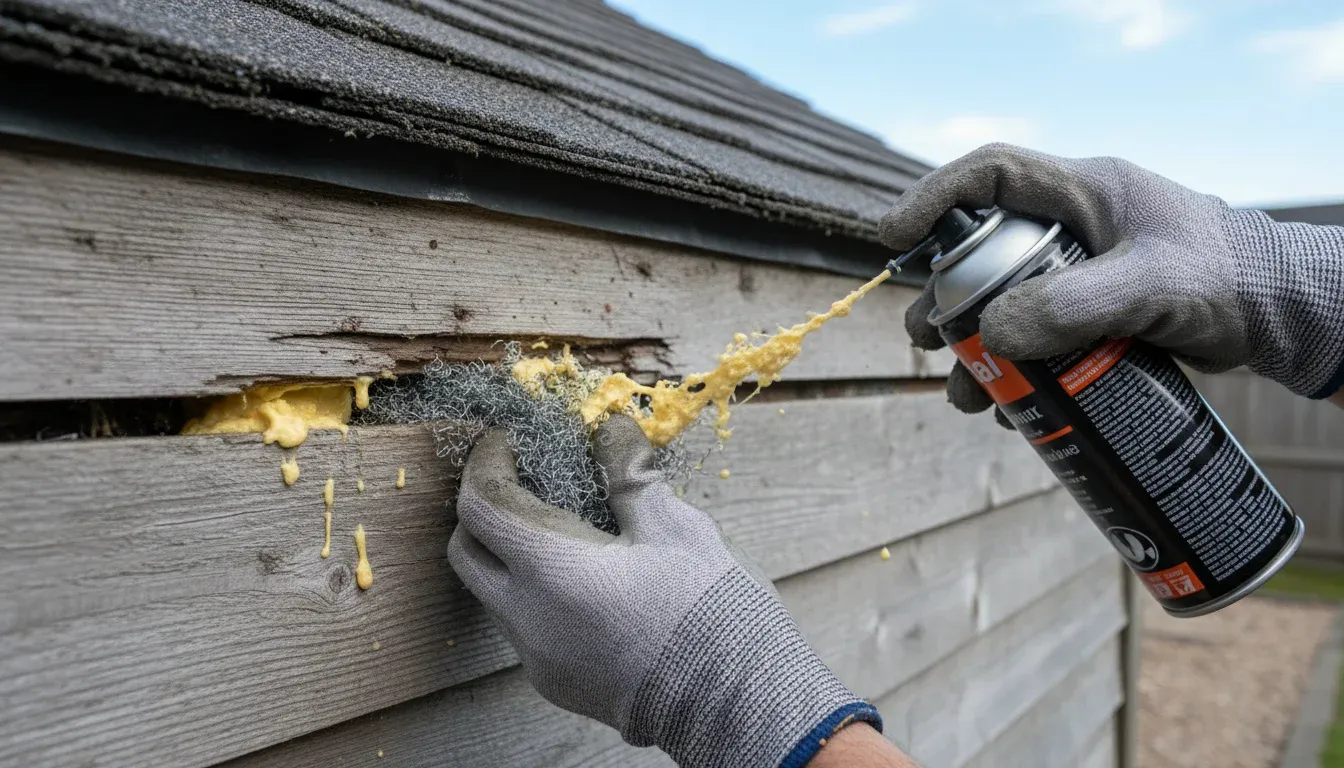 placing baited snap trap along attic rafter near wall