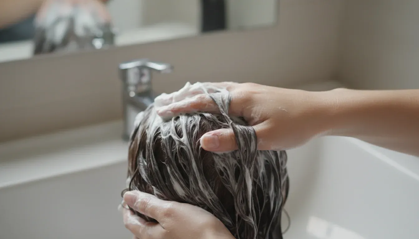applying conditioner to sectioned hair for wet combing