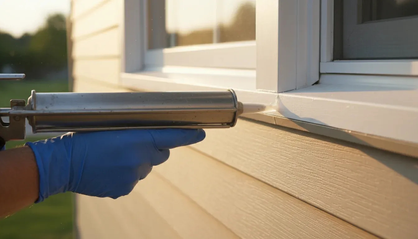 sealing window gap with caulk to prevent stink bug entry