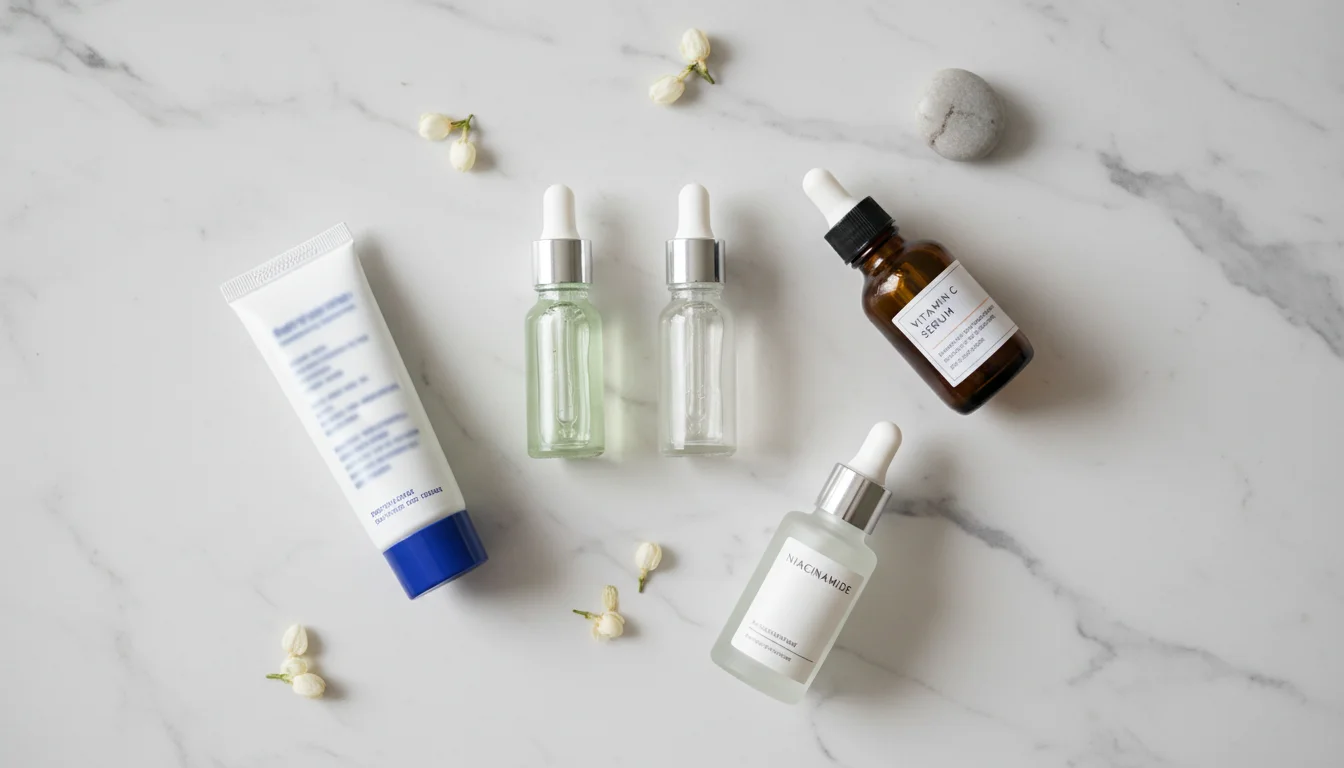 Skincare serums and creams for treating dark spots