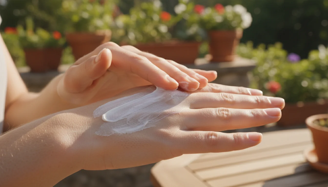 Applying mineral sunscreen to prevent dark spots